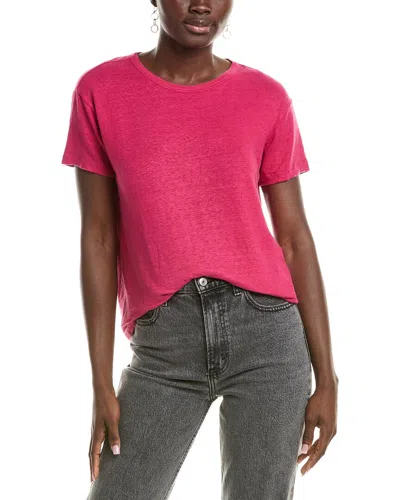 Officine Generale Lara Linen-blend T-shirt In Pink