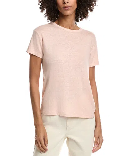 Officine Generale Lara Linen-blend T-shirt In Pink