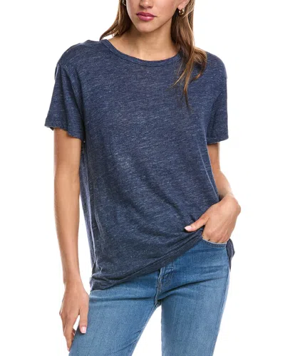 Officine Generale Lara Linen T-shirt In Blue