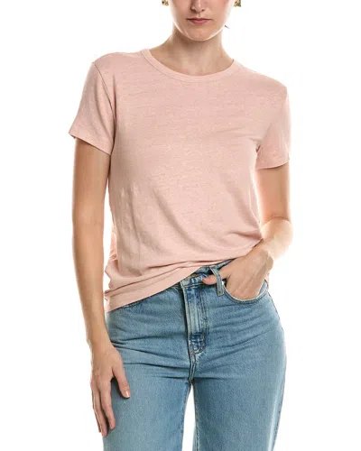 Officine Generale Lara Linen-blend T-shirt In Pink