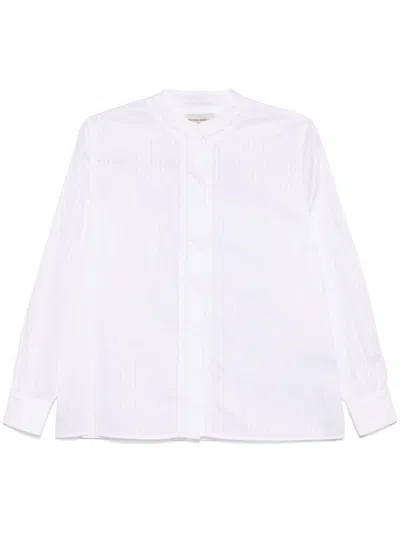 Officine Generale Striped Cotton Shirt In White