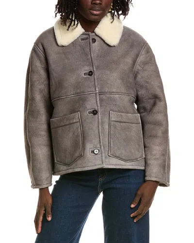 Officine Generale Officine Générale Laurence Suede & Shearling Jacket In Gray