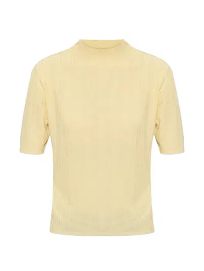 Officine Generale Laya Ribbed Short-sleeve T-shirt In Yellow