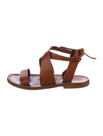 Pre-owned Officine Generale Leather Gladiator Sandals In Brown