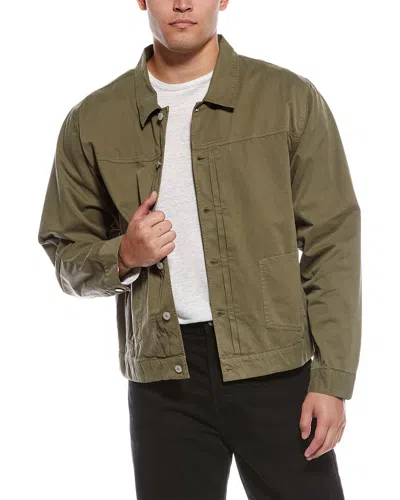 Officine Generale Leo Pigment-dyed Twill Jacket In Green
