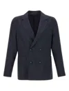 Officine Generale Double Breasted Four Buttons Jacket In Blue