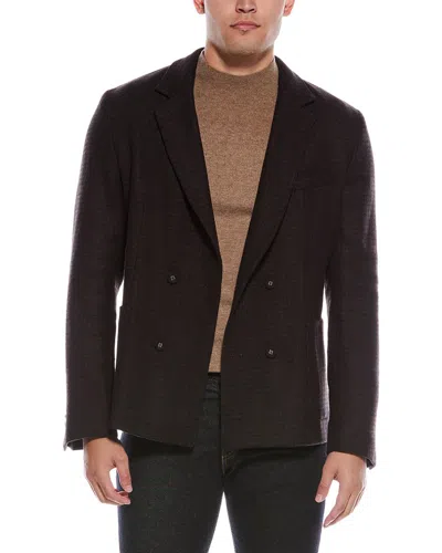 Officine Generale Leon Houndstooth Wool Blazer In Brown