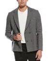 Officine Generale Leon Houndstooth Wool Coat In Gray