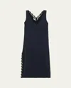 Officine Generale Lia Lace-trim Slip Dress In Blue