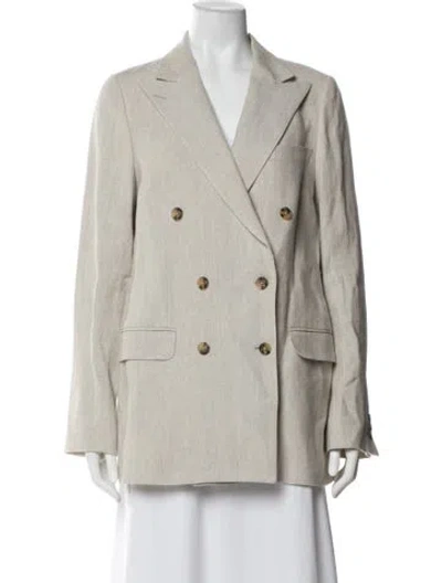 Pre-owned Officine Generale Linen Blazer In Neutral