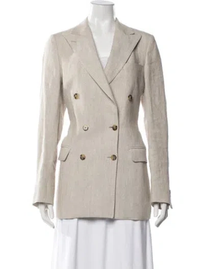 Pre-owned Officine Generale Linen Blazer In Neutral