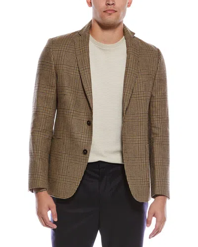 Officine Generale Linen-blend Blazer In Brown