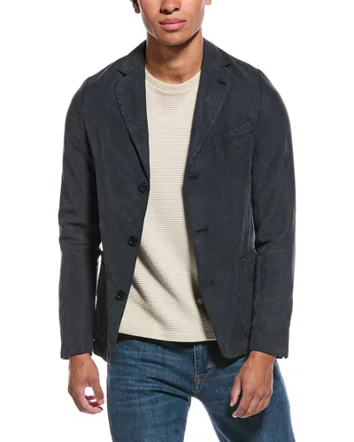 Officine Generale Linen-blend Jacket In Blue