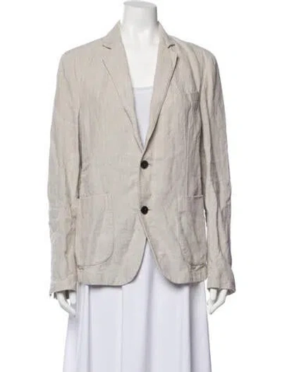 Pre-owned Officine Generale Linen Coat In Grey/neutrals