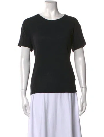 Pre-owned Officine Generale Linen Crew Neck T-shirt In Black