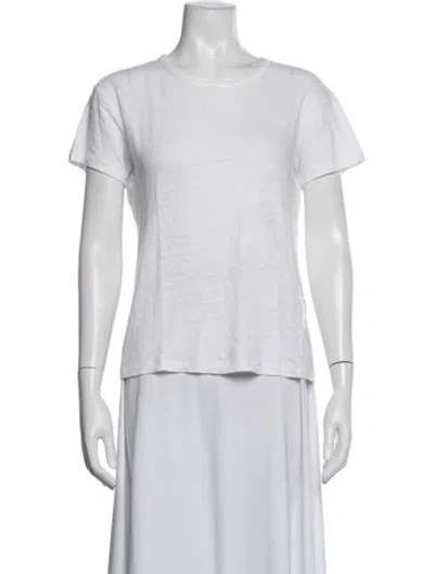 Pre-owned Officine Generale Linen Crew Neck T-shirt In White
