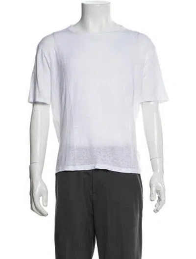 Pre-owned Officine Generale Linen Crew Neck T-shirt In White