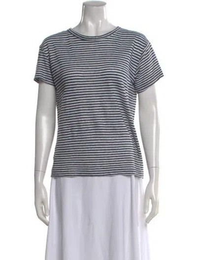 Pre-owned Officine Generale Linen Striped T-shirt In Black