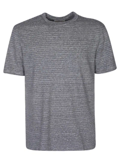 Officine Generale Linen T-shirt In Grey
