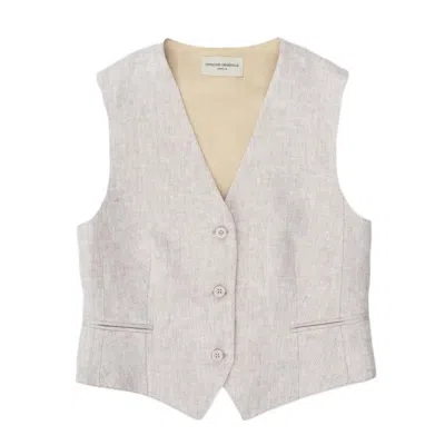 Officine Generale Linen Vest In White