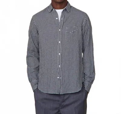 OFFICINE GENERALE LIPP ITALIAN SILK EXCLUSIVE PRINT SHIRT IN BLACK ECRU