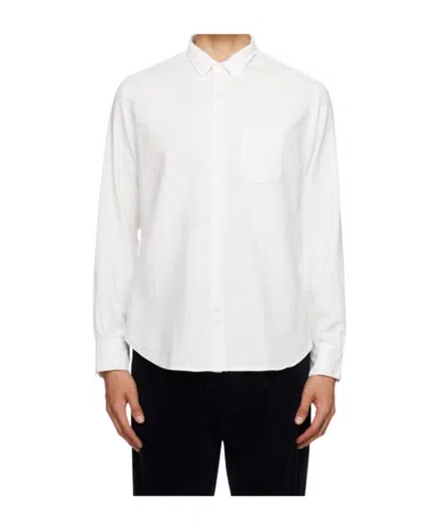 Officine Generale Lipp Long-sleeve Cotton Shirt In White