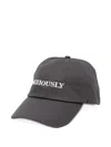 Officine Generale Logo-embroidered Cap In Gray