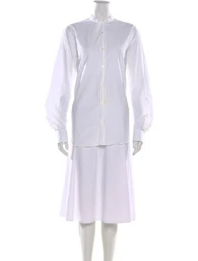 Pre-owned Officine Generale Long Sleeve Button-up Top In White
