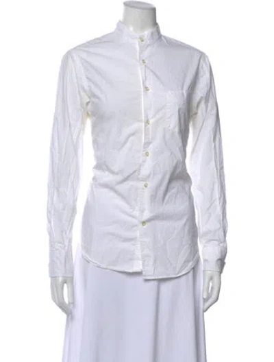 Pre-owned Officine Generale Long Sleeve Button-up Top In White