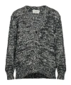 Officine Generale Long Sleeve Cardigan In Black