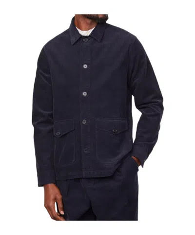 Officine Generale Long Sleeve Casual Jacket In Blue
