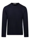 Officine Generale Long-sleeve Crew-neck Sweater In Blue