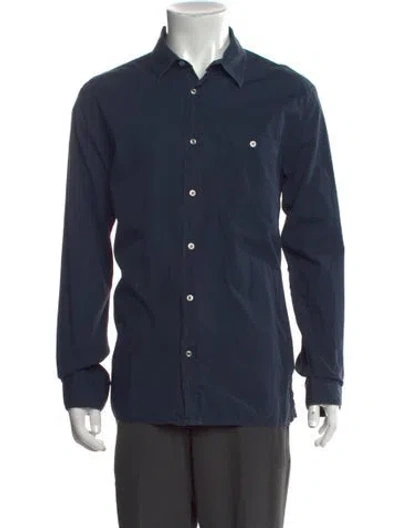 Pre-owned Officine Generale Long Sleeve Dress Shirt In Blue