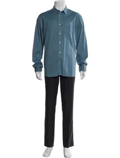 Pre-owned Officine Generale Long Sleeve Dress Shirt In Blue