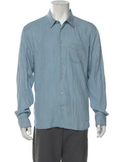Pre-owned Officine Generale Long Sleeve Dress Shirt In Blue