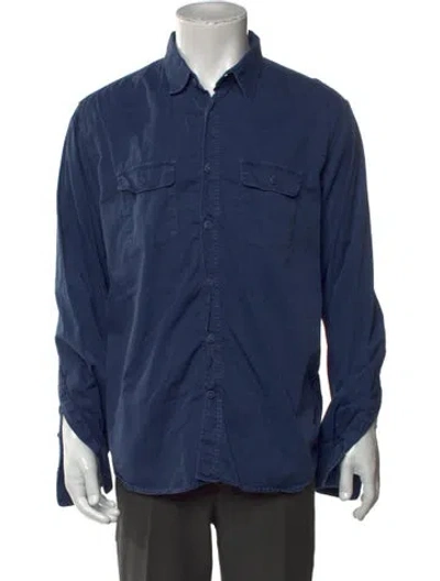 Pre-owned Officine Generale Long Sleeve Dress Shirt In Blue