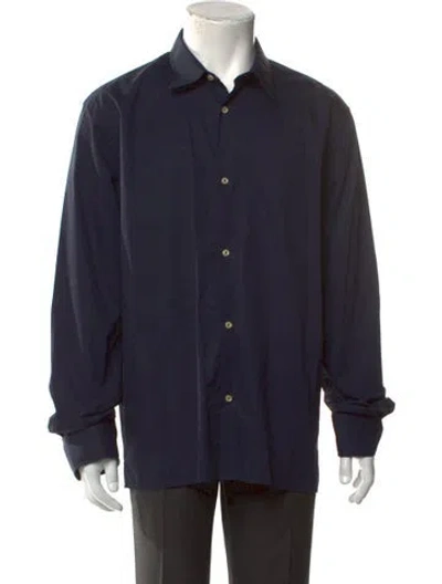 Pre-owned Officine Generale Long Sleeve Dress Shirt In Blue