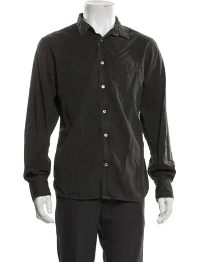 Pre-owned Officine Generale Long Sleeve Dress Shirt In Green