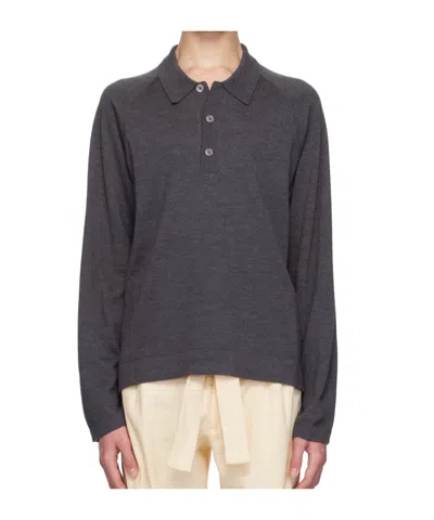 Officine Generale Long Sleeve Polo Shirt