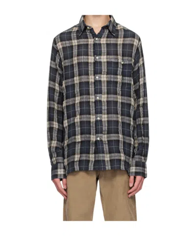 Officine Generale Long Sleeve Shirt In Blue
