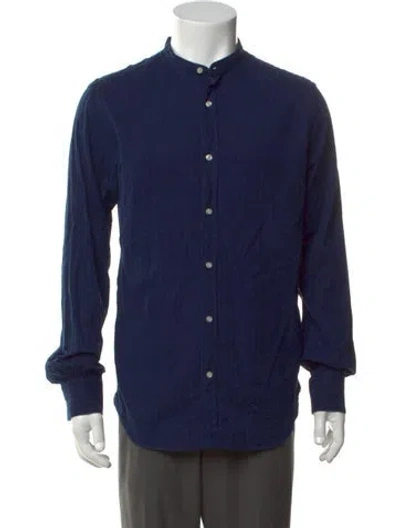 Pre-owned Officine Generale Long Sleeve Shirt In Blue
