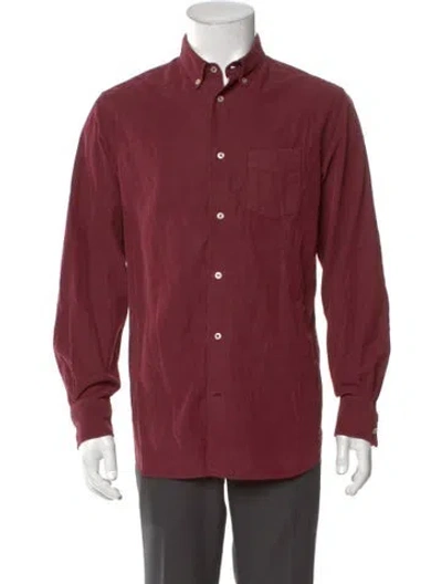 Pre-owned Officine Generale Long Sleeve Shirt In Red