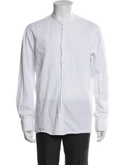 Pre-owned Officine Generale Long Sleeve Tuxedo Shirt In White