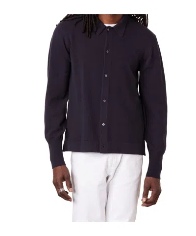 Officine Generale Long-sleeved Cardigan In Black