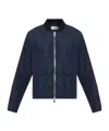 Officine Generale Nathane Shell Bomber Jacket In Blue