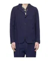 Officine Generale Archer Single-breasted Cotton Suit Jacket In Blue