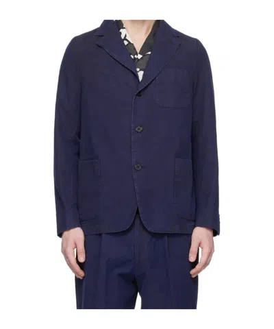 OFFICINE GENERALE LONG-SLEEVED COTTON BLAZER