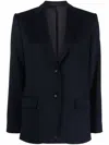 Officine Generale Navy Blue Cotton Blazers In Black