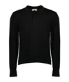 Officine Generale Long-sleeved Polo Shirt In Black