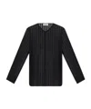 Officine Generale Officine Générale Sheer Striped Button In Black